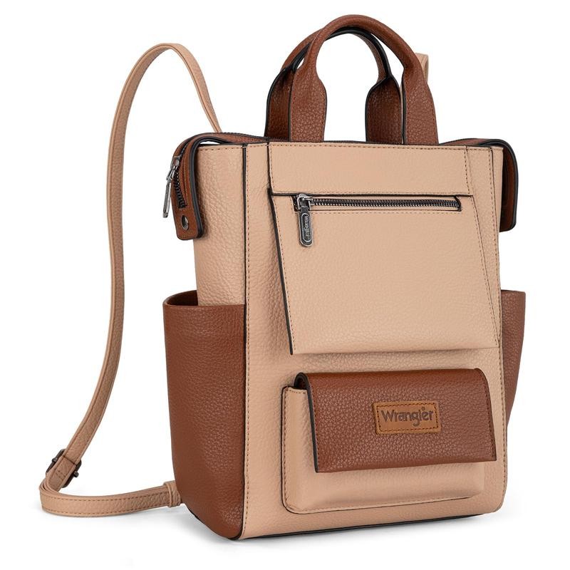 Wrangler Convertible Backpack with Adjustable Strap for Women:_Brown,Coffee