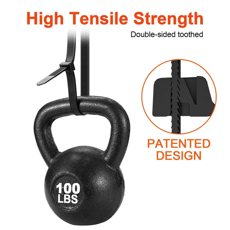 18 Inch Zip Ties Double Sided Toothed,100 LBS Tensile Strength