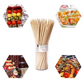 TONGYE Premium Natural BBQ Bamboo Skewers for Shish Kabob, Grill, Appetizer, Fruit, Corn, Chocolate Fountain, Cocktail and More Food, More Size Choices 4"/6"/8"/10"/12"(200 PCS)
