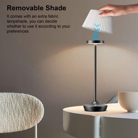 YHT Cordless Table Lamp Rechargeable,6000mAh Battery Operated LED Desk Lamp,Portable Outdoor Waterproof 3-Color Touch Dimming Table Lights for Dining/Patio/Restaurant/Home(Black, 2 Pack)