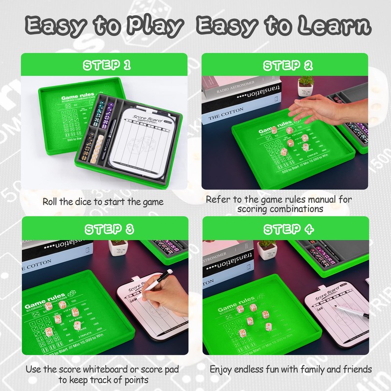 AUSIIBTO Dice Tray and Storage Case for Farkle Game -