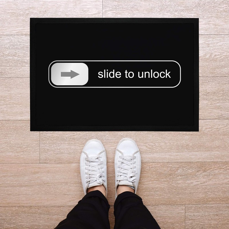 MoonWorks® Door Mat with Saying Slide to Unlock Unlock Funny