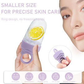 Ice Roller for Face Women 3 Pack Facial Cooling Guasha Massager Puffy Eyes Dark Circles Reduce Rose Ring Ice Holder Reusable Silicone Rollers Freezer Natural DIY Skin Care Tool Gift (Light Purple)