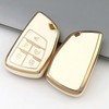 5 Button TPU Key Fob Cover with Leather Keychain, Compatible