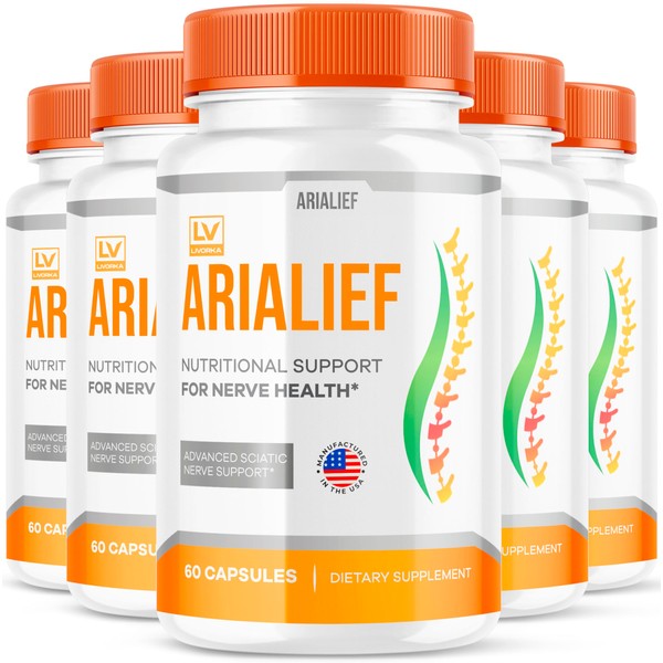 LIVORKA (5 Pack) Arialief Capsules for Sciatica, Arialeaf Nutritional Support