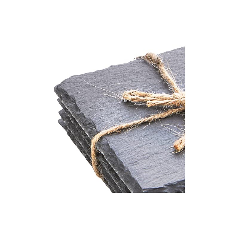 Urban Living Set of 4 Square Slate Coaster for Drinks