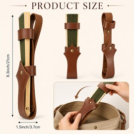 1PCS Leather Fan Holster Belt Holster for Folding Hand Fans 8.5 Inch Handheld Fans Holder Carrier Hand Fan Accessory for Festival Dance Party Any Steampunk Goth Lolita Renaissance Fairs Outfit (Brown)
