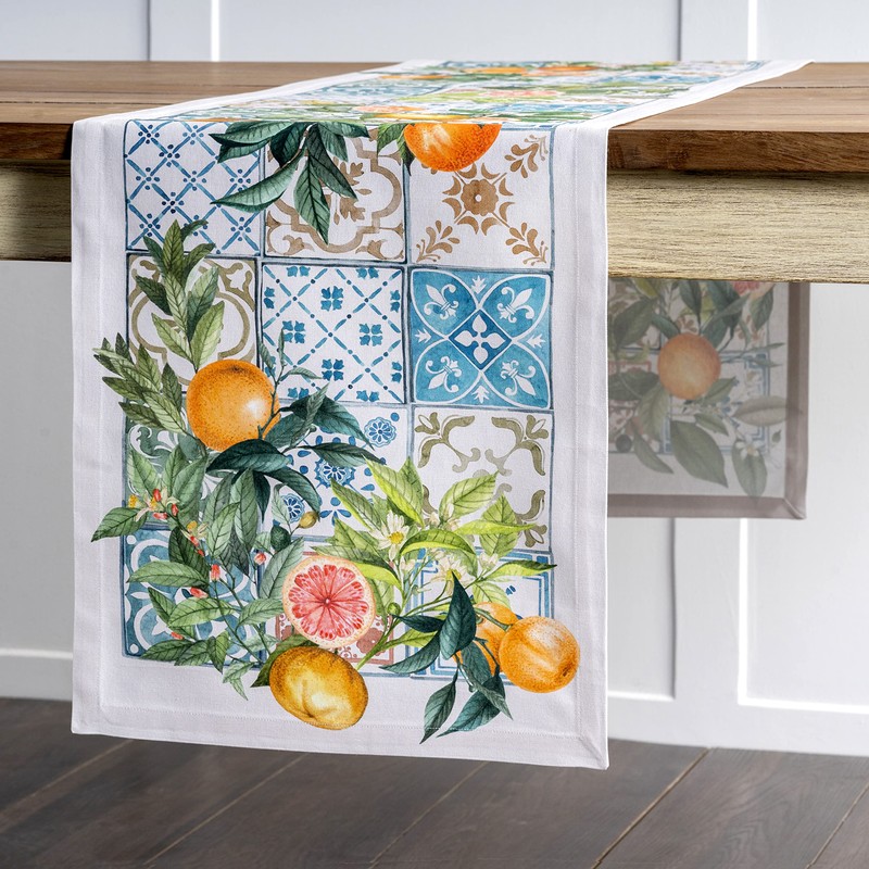 Maison d' Hermine Spring/Summer Table Runner, 100% Cotton, Decorative, Washable