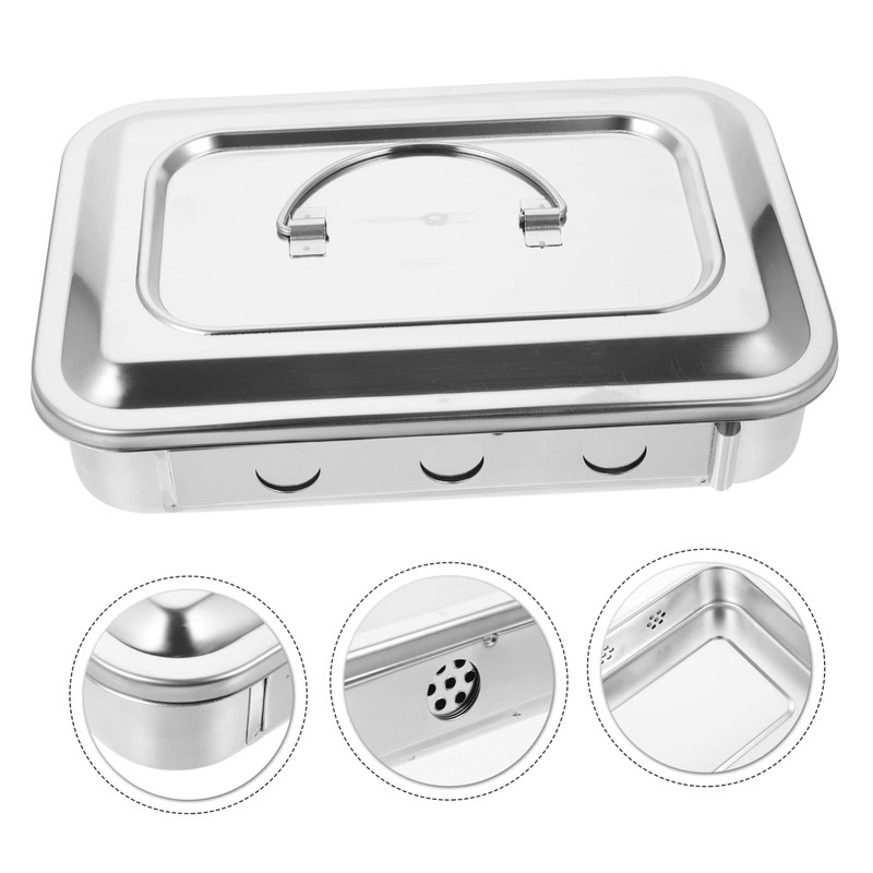 WOONEKY Stainless Steel Sterilization Box Lid for Makeup Tools High