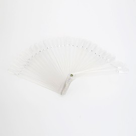 Yr.seasons 50pcs Clear False Nail Art Tips Sticks Polish Fan-shaped Nail Display