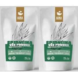 AKNA Akna Organic Spirulina Vegt Powder, 2 Pack, 227g Each