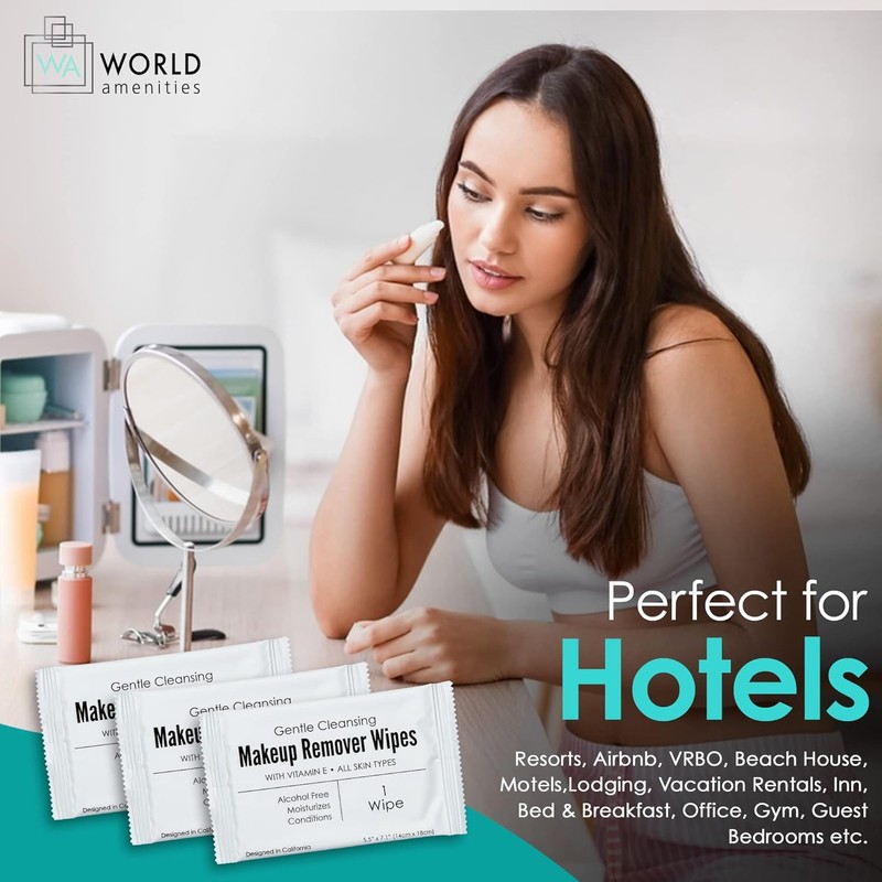 World Amenities - Bulk Makeup Remover Wipes - 25 Wipes