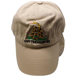 Trade Winds Trump 2024 Gadsden Don't Tread On Me Khaki Washed Cotton Cap Hat