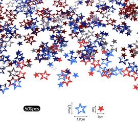 ALEGRE® Pack of 500 Christmas Confetti Stars, Glitter Decoration Christmas Table Decoration, Decorative Stars Confetti Christmas Table Decoration, Glitter Stars Confetti Birthday, Wedding, New Year's