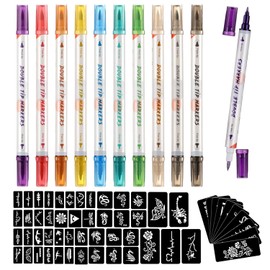 HAWINK ZYH220801KIT Temporary Tattoo Markers for Skin, 10 Body Markings T220 Large Tattoo Stencils for Kids Adults