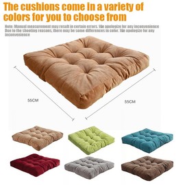 Floor Pillows Chair Cushion Square Meditation Pillow forThick Tufted Pillow for Patio, Office, Outdoor Seating. Corduroy Floor Pillow for Tatami Living Room (red)