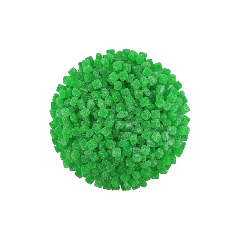 Sour Chewy Cubes Gummy In Jar (2 LB) (Green Apple)
