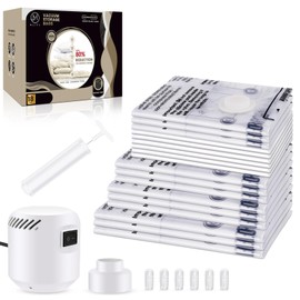 Mlity Electric Vacuum Storage Bags - Space Saver Compression Bags for Clothes, Bedding & Travel, Blankets, Pillows, Duvets, Comforters & Quilts (18 Combo-Two Pumps)