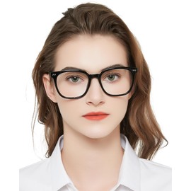 MARE AZZURO Oversized Reading Glasses 6.00+ Women Large Square Readers 1.0 1.25 1.5 1.75 2.0 2.25 2.5 2.75 3.0 3.5 4.0 5.0 6.0 (Black, 6.00)