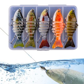Swim Baits for Bass Fishing,Robotic Fishing Lure | 3.94inch Multi Joint Swimbait 5X for Catfish Trout Bass in Saltwater Lake River Environments