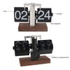 Greensen Retro Flip-Down Clock with Black Walnut Base Mechanical Car