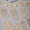 Golden Heart Nail Stickers for Nail Art 3D Bronzing Heart