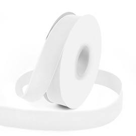 1" Wide x 10 Yards Velvet Ribbon, Vintage Single Face Velvet Ribbons for Gift Wrapping, Christmas Wrapping Bows, Wedding Decor, Sewing and More (White)