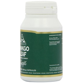 Bio-Health Ginkgo Leaf 450mg Pure Herbal Food Supplement, Supports Blood Circulation, Mental Performance and Boosts Energy Suitable for Vegetarians and Vegans, Additive Free, 120 Capsules