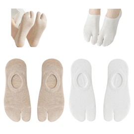 Keroius Tabi Socks Flip Flop Socks No Show Socks Split 2 Toe Low Cut Socks Big Toe Ankle Socks Cotton Japanese Style Sock 2 Pairs