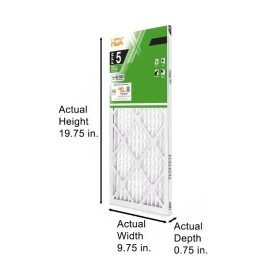 HDX HDX3P5-011020 3-Pack Standard Pleated Air Filter 10x20x1, Air Filters Replacement FPR 5 MERV 8
