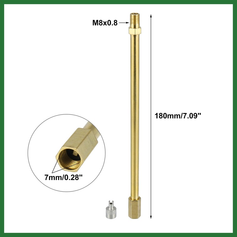 Motoforti 2pcs 180mm/7.09" Car Tire Valve Stem Air Inflation Extension