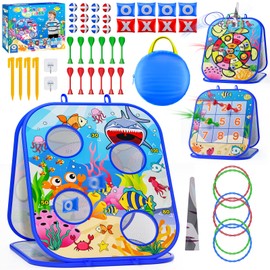 RIEYON 5-in-1 Bean Bag Toss Game for Kids, Toddler Toys for Kids Party Games and Outdoor Toss Games, Birthday for Kids Aged 3 4 5 6 7 8 Year Old