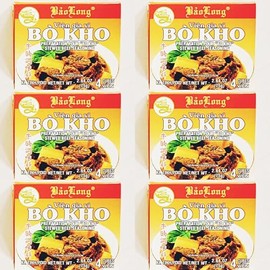Mini Bo Kho Stewed Beef Seasoning Cubes, 2.64 oz, (4 Cubes per Box),Pack of 6 牛腩調味料