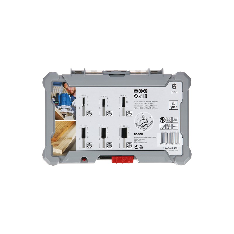 Bosch Professional 6-Piece Groove Cutter Set (for Wood, Accessories for