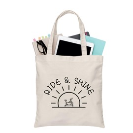 PLITI Spin Class Gift Cycling Lovers Gift Indoor Cycling Spinning Bike Gym Gift Ride and Shine Tote Bag Workout Fitness Gift (Ride Shine TGU)