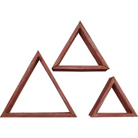 Ekena Millwork DECR15SBTROBRD Set of 3, Triangle, Open Back, Vintage Farmhouse Shadow Box Shelves, Barnwood Decor Collection, Salvage Red
