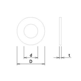 Daidohant Stainless Steel Washers 6x13 Approx. 40 Sheets (HP) 84770 SUS304