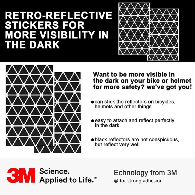 Bike Reflector Stickers for Kids Adults - Bicycle Helmet Reflector