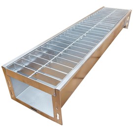 MASSLUNT 304 Stainless Steel Channel Drain with Galvanized Steel Grate 39.4x9x6 in, B-Class 28100 lbs Heavy-Duty Drain Kit for 3" Pipe, Trench Drainage System for Outdoor, Driveway, Garage, Yard