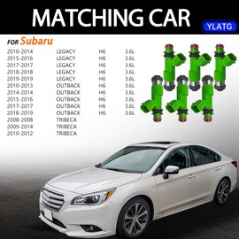 YLATG Fuel Injectors for Subaru Legacy 2010-2019,Tribeca 2008-2014,Outback 2010-2019,3.6L OEM#16611AA740（6Pcs）
