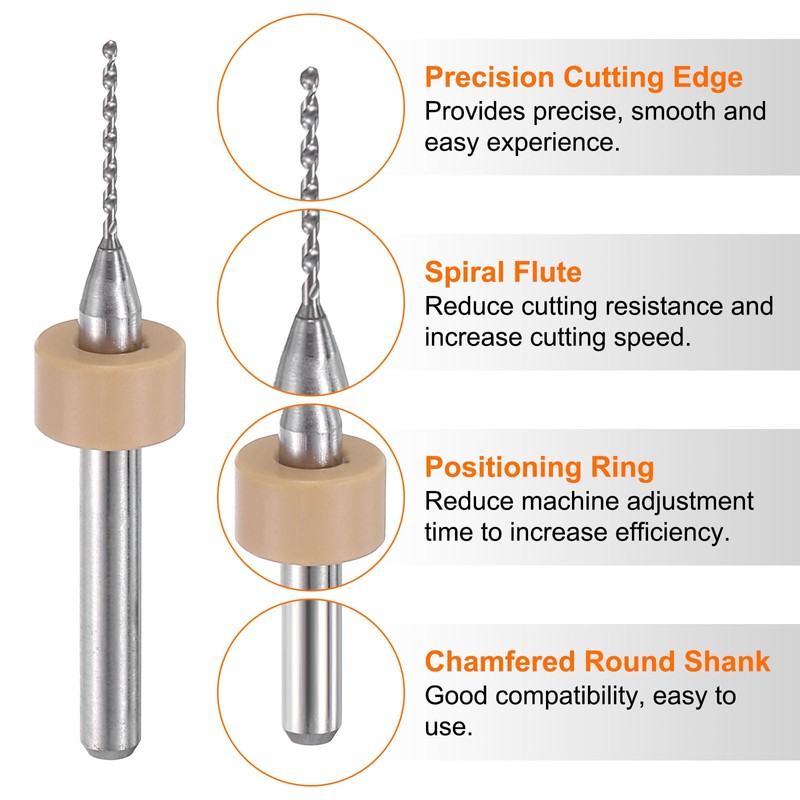 sourcing map 10pcs PCB Drill Bit Set 1/8" Shank 0.8mm