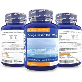 Omega 3 Fish Oil 1000mg, 360 Softgel Capsules. 12 Months Supply. EPA 180mg DHA 120mg. Supports Heart, Brain Function and Eye Health