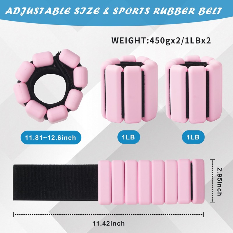 BUCOMTU Set of 2 Wrist Weights Ankle Weights for Yoga,