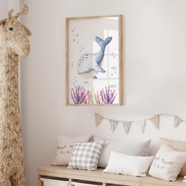 Whale Children's Picture for Children's Room and Baby Room, Animal Poster Picture for Children as a Gift for Girls and Boys, Cute Wall Decoration for a Happy Atmosphere, DIN A4, with Bonus Picture and