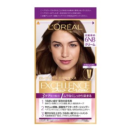 L'Oréal Paris Excellence R Cream Type Hair Color for Gray Coverage, 6NB Light Bright Natural Chestnut