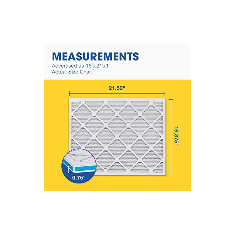 Aerostar 16.375x21.5x1 MERV 11 Air Filter, 4 Count, ACTUAL SIZE
