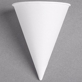 Dart Solo 8RB-2050 Bare Eco-Forward 8 oz. White Rolled Rim Paper Cone Cup with Poly Bag Packaging - 250/Pack