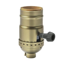 WOYTTSYSM 3-Way Table and Floor Lamp Sockets with Push ON/OFF Switch, Antique Brass, Aluminum, Set of 1