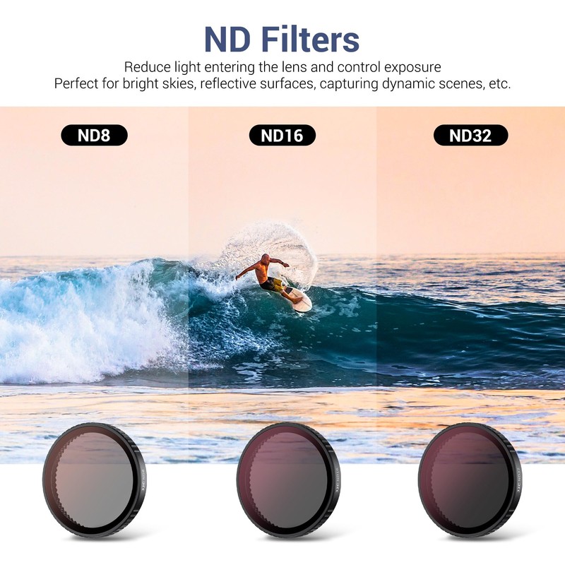 JJC 4-Pack ND CPL Filter Kit for DJI Osmo Action
