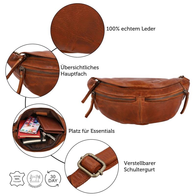 Gusti Acton Women's and Men's Bum Bag Festival Bag Vintage